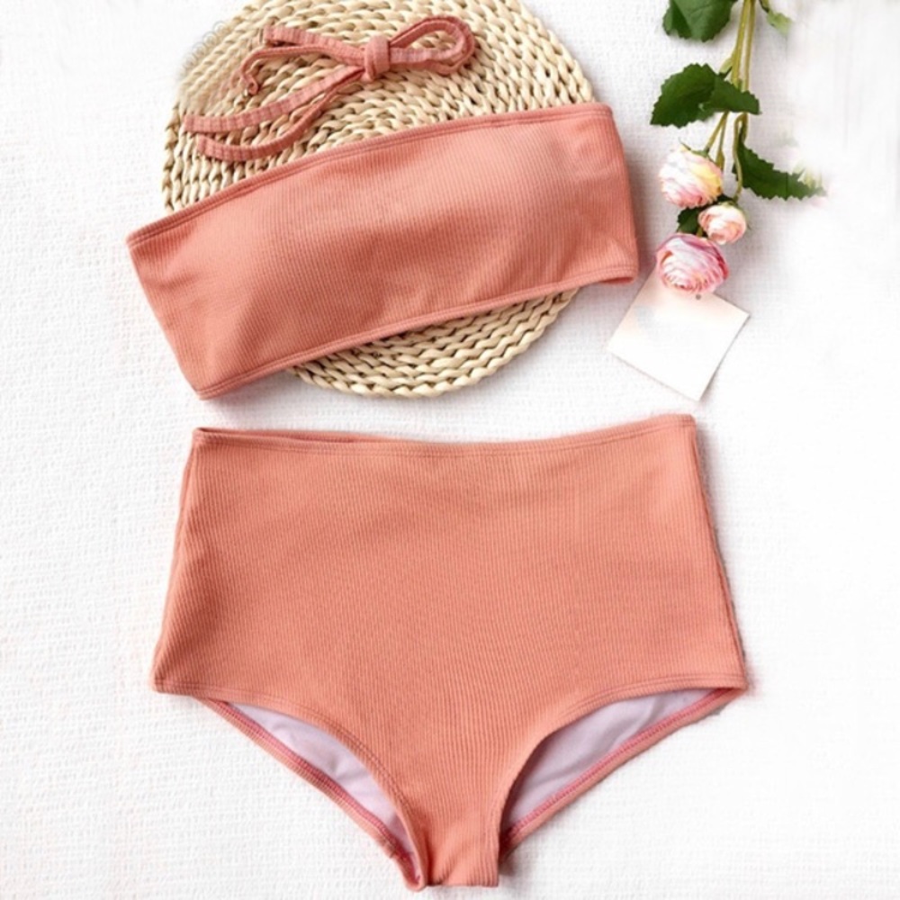 Bandeau Bathing Suit High Waist Bikini. NWOT.